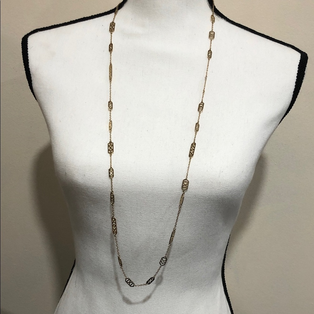 Stella & Dot Avalon Station Gold Geometric Necklace